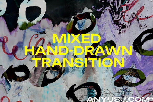 10款复古街头手绘笔迹涂鸦混合艺术视频转场过渡PR模板Mixed Hand-Drawn Transitions-第7090期-