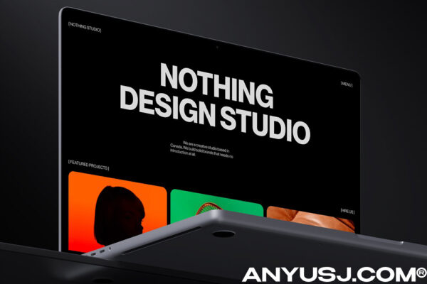 现代创意极简工作室设计师艺术爱好者作品集网站网页APP移动页面布局排版UI设计套件Nothing Studio – Dynamic Figma Template-第7113期-