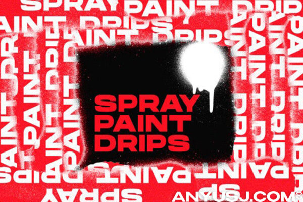 10款复古街头墨滴喷漆重复覆盖视频转场过渡AE/PR模板Spray Paint Drips Transitions-第7131期-