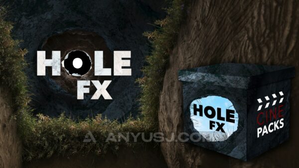 32款3D奇幻泥土孔洞地道土坑动态视频叠加转场过渡MOV素材套装CinePacks Hole FX-第6946期-