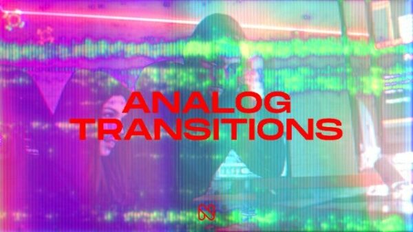 复古信号失真故障模拟VHS视频转场过渡AE/PR/达芬奇模板Analog Transitions-第6986期-