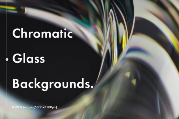 8款3D彩色玻璃抽象艺术背景壁纸图片肌理纹理设计套装Chromatic Glass Backgrounds