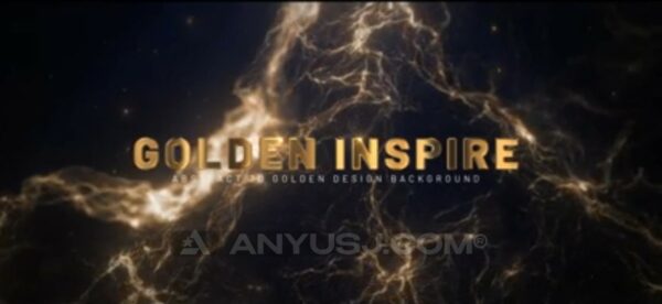 现代金色流动3D镀铬金属视频标题颁奖典礼年会背景AE模板Gold Inspire Titles-第7042期-