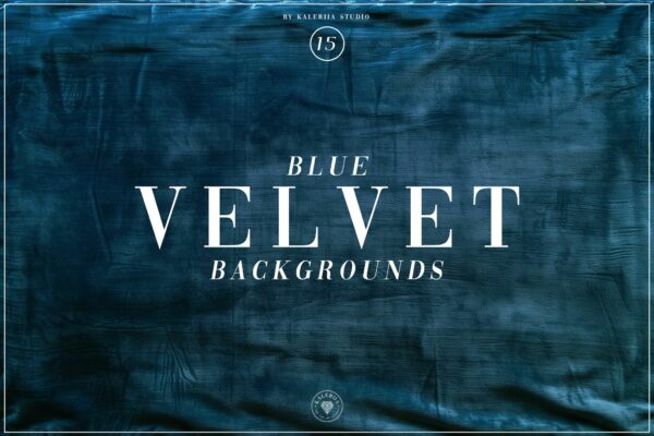 15款真实质感蓝色天鹅绒布料背景肌理纹理图片设计套装Blue Velvet Backgrounds