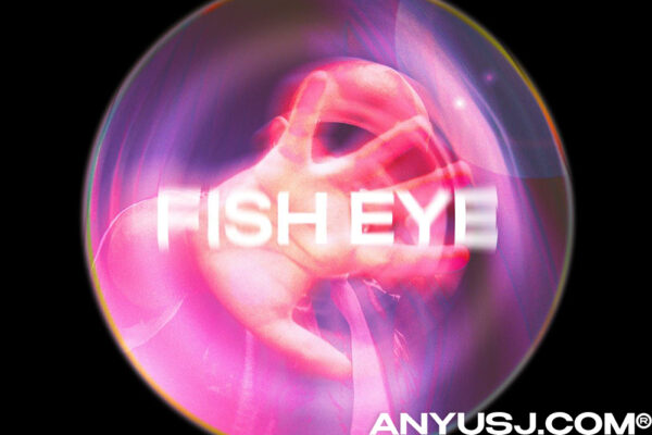 复古酸性迷幻Y2K鱼眼抽象扭曲图片后期PSD特效样机Rippled Fish Eye Photo Effect-第7276期-