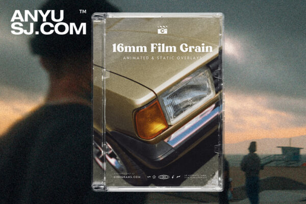 40款复古经典怀旧胶片颗粒噪点MOV/PNG动态/静态视频叠加背景肌理设计套装16mm Film Grain by Cinegrams-第7217期-