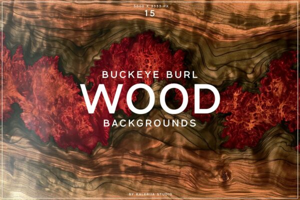 15款真实高清红色木质树瘤木纹背景肌理纹理图片设计Buckeye Burl Wood Backgrounds