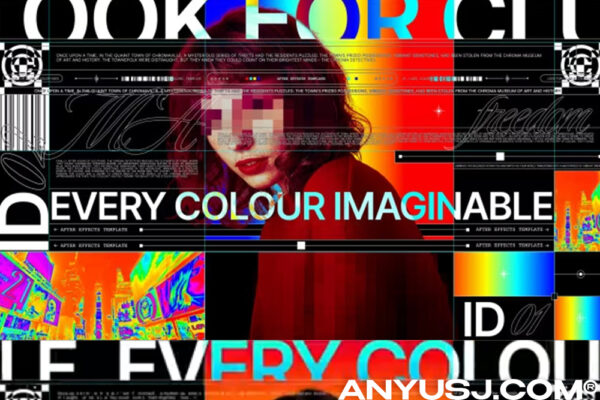 5款现代复古拼贴艺术美学混合构图动态海报封面视频标题排版AE模板Complex Mag Covers-第7209期-