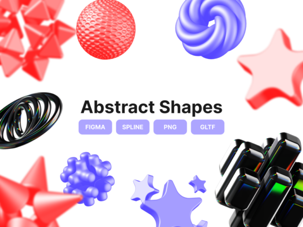 3D现代抽象艺术几何三维图形PNG免扣icon图标插画插图设计元素3D Abstract Shapes-第7301期-