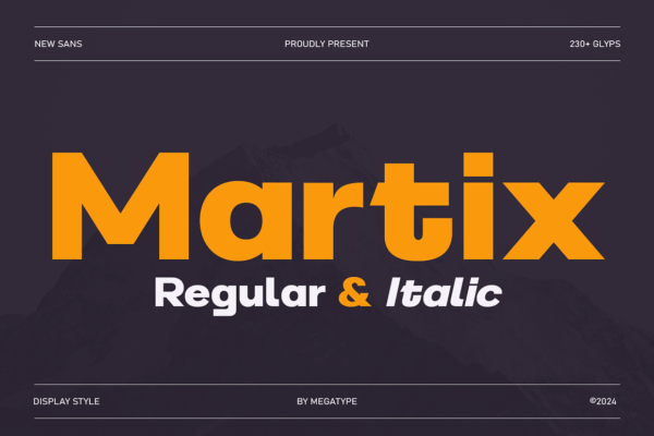 2款现代几何工业风极简logo标题排版无衬线装饰西文英文字体Martix Sans Serif Font-第7280期-