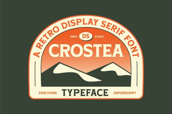 复古魅力冒险趣味标题排版衬线西文英文字体Crostea – Retro Display Serif Font-第7233期-