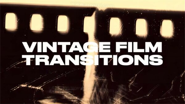 10款真实扫描复古胶片划痕颗粒视频转场过渡背景叠加肌理FCPX/AE/PR模板套装Vintage Film Transitions-第7263期-