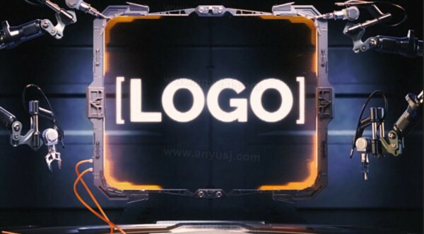 3D赛博科技未来太空舱机械臂全息屏幕logo徽标设计展示AE视频动态开场结尾模板Mysterious Tech Logo Reveal-第7220期-