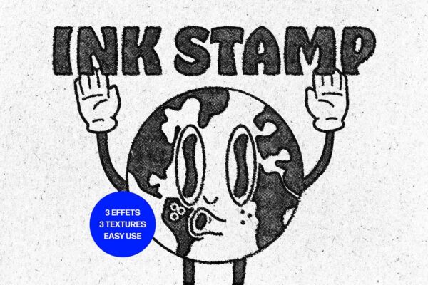 复古真实仿真水墨印刷打印渗透文本标题logo徽标特效PSD样机Grunge Ink Stamp Text & Logo Effect