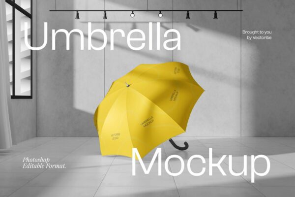 极简雨伞logo徽标印花设计展示PSD样机Umbrella Mockup