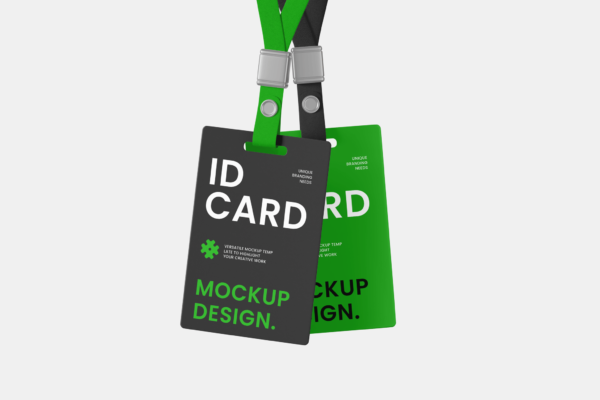 现代极简ID身份证工作牌工牌身份卡PSD样机ID Card Mockup