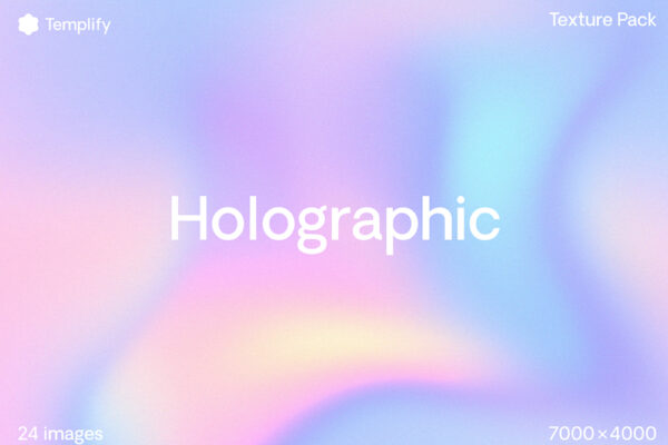 24款现代全息流体弥散光渐变抽象艺术背景图片壁纸设计套装Holographic Texture Background Pack-第7572期-