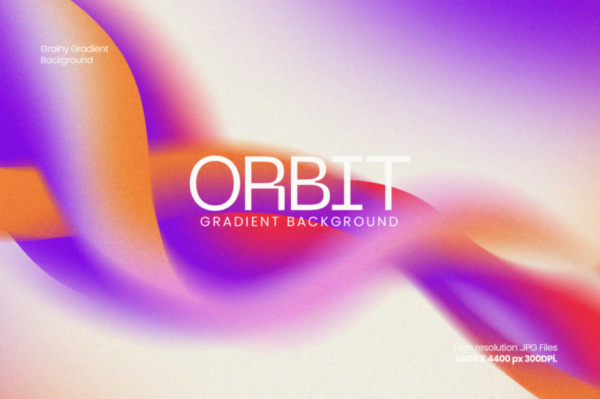 现代粉色霓虹渐变弥散光颗粒液体背景壁纸图片设计套装Orbit – Vibrant Grainy Gradient Background