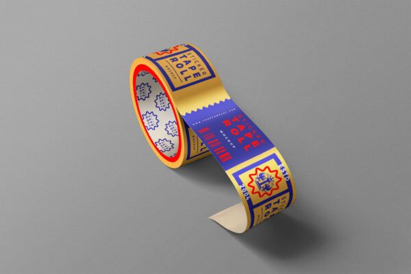 极简塑料纸质胶带logo品牌印花设计展示PSD样机Tape Mockup