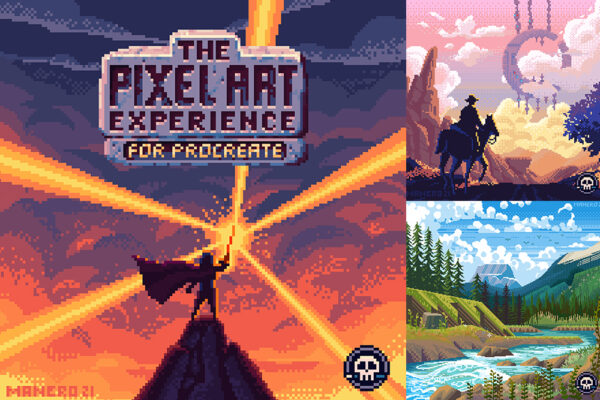 200+复古像素艺术颗粒趣味Procreate笔刷色板绘画设计套装The Pixel Art Experience Brush Set for Procreate-第7678期-