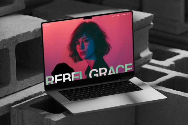 现代极简优雅设计师作品集展示网站Web网页布局UI组件设计套件Rebel Grace – Portfolio Coded Template-第7693期-