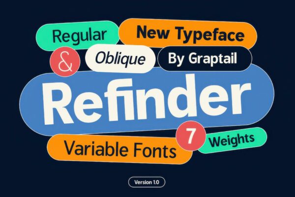 14款现代极简格罗斯特标题排版无衬线西文英文字体家族Refinder — New Grotesk Typeface