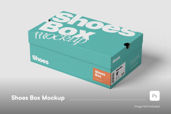 极简鞋盒天地盒包装盒纸盒PSD样机Shoes Box Mockup