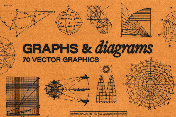 70款复古矢量天文学数学数据研究坐标图SVG矢量图形插画插图设计套装Graphs & Diagrams-第7730期-