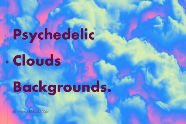 10款迷幻抽象艺术天空云朵云彩背景壁纸设计图片Psychedelic Clouds Backgrounds