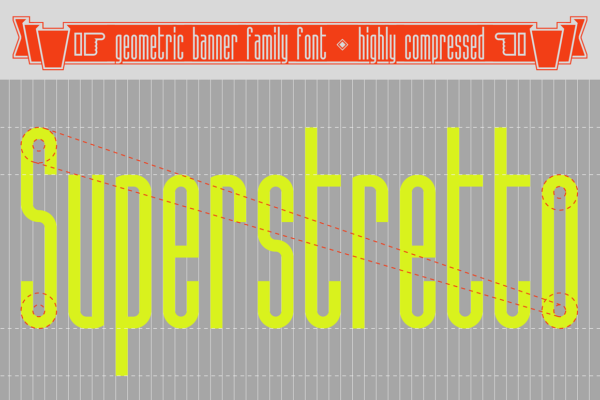 4款现代极简几何无衬线标题排版西文英文字体家族Superstretto Family banner font