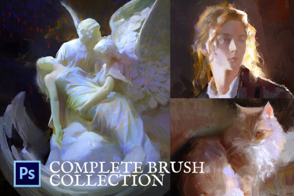 100+真实古典油画头发人物布料混合涂抹绘画PS笔刷预设合集Yuming’s Complete Brush Collection-第8023期-