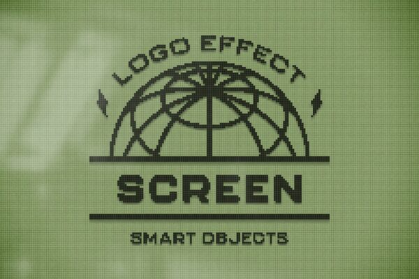 复古LCD旧屏幕像素颗粒监视器文本logo徽标特效PSD样机LCD Screen Text & Logo Effect