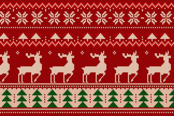 59款圣诞节复古毛衣针织纹理图案海报banner矢量AI/EPS插画背景合集Christmas Knitted Pattern-第8391期-