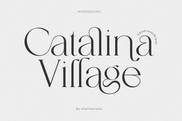 现代优雅极简花式logo徽标标题排版花体英文字体Catalina – Classy Ligature font