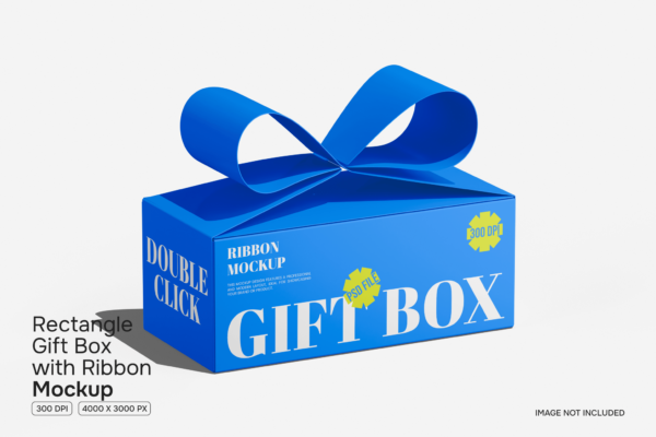 极简礼品盒包装盒纸盒外观设计展示PSD样机Gift Box Mockup