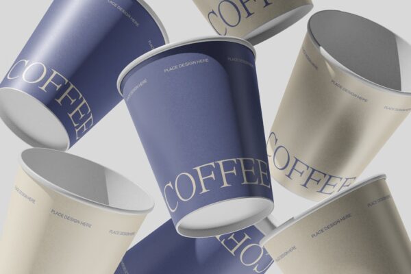 极简纸杯咖啡杯印花设计展示PSD样机Paper Cup Mockup