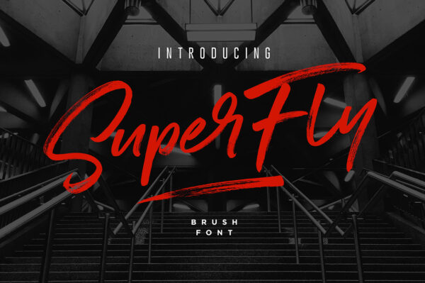 松弛迷人优雅流畅手写连笔英文标题排版logo西文字体SuperFly Brush Font/SuperFly One