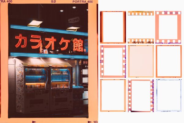 11款复古逼真电影艺术胶片相框边框PNG叠加背景肌理设计元素11 Vertical Film Frame Overlay for Instagram Post