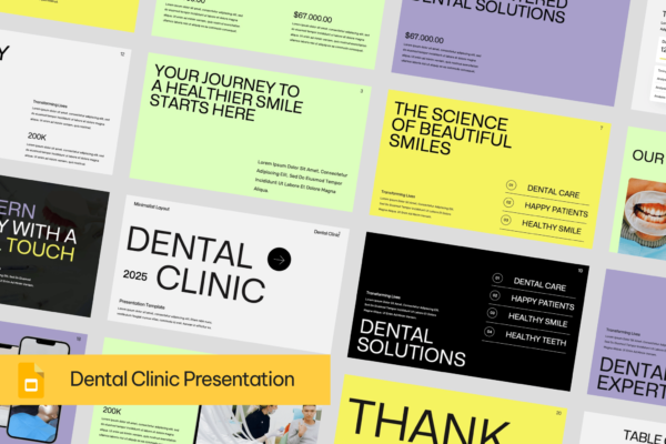 现代极简牙科诊所商业项目设计演示文稿提案PPT模板Minimalist dental clinic