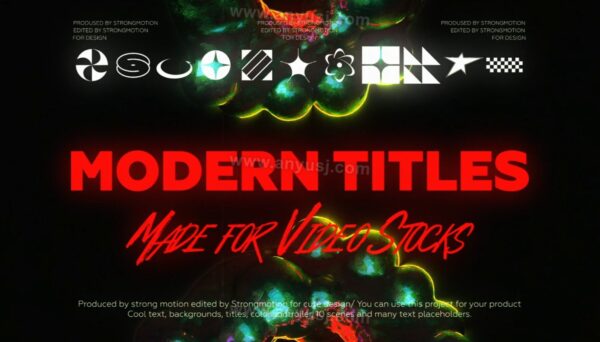 3D科幻电影金属动态海报标题排版布局AE视频设计模板Typography Cinematic Title Slides-第8993期-