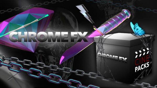 95+3D镀铬金属全息链条铁丝网骷髅头笑脸动态循环MOV视频素材Chrome FX -Cinepacks-第9074期-