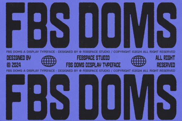 3款复古野兽派磨损出血logo标题排版无衬线西文英文字体组合FBS DOMS Versatile Display