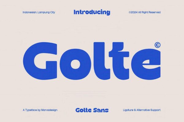 复古趣味逆反差logo徽标标题排版英文西文无衬线字体Golte Font