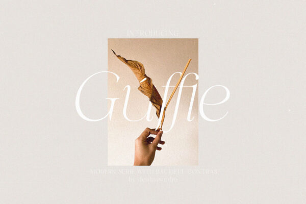 现代时尚优雅纤细精致品牌logo标题排版衬线英文西文字体Guffie – Modern Serif