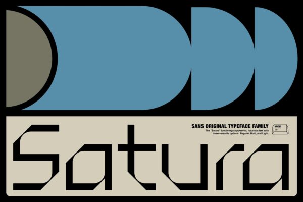 60年代未来科幻太空机械logo标题排版无衬线装饰西文英文字体家族Satura Display Typeface Family
