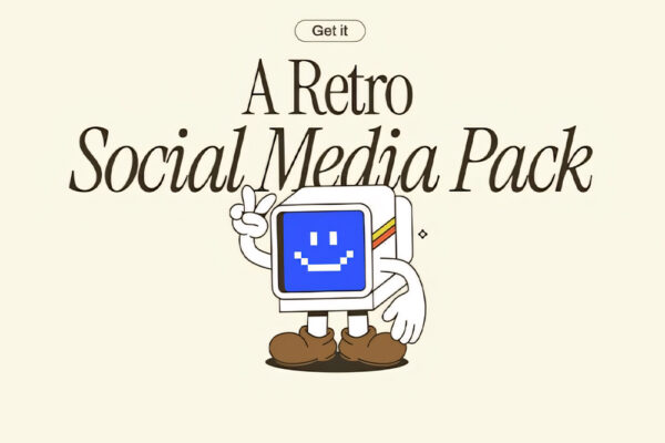 趣味卡通复古动态视频标题排版动画订阅贴纸标签AE/PR模板Retro Social Media Pack-第9387期-