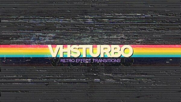 复古VHS信号失真故障扭曲视频转场过渡PR模板VHS Turbo Transitions-第9399期-