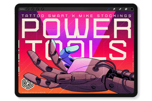 78款真实素描纹身石墨波点木炭喷枪Procreate绘画笔刷预设套装Power Tools – Tattoo Brushes for Procreate-第9434期-