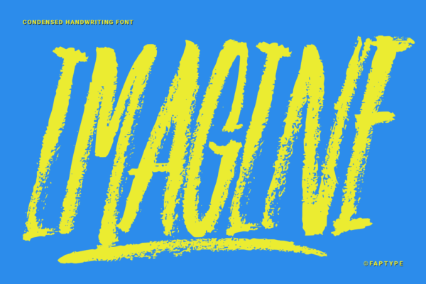 街头艺术手写干刷刷子logo标题排版西文英文字体Imagine | Condensate source