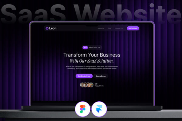 现代极简SaaS 网站APP框架web页面布局Figma Famer UI设计组件 Leon – SaaS Website Framer Template-第9470期-
